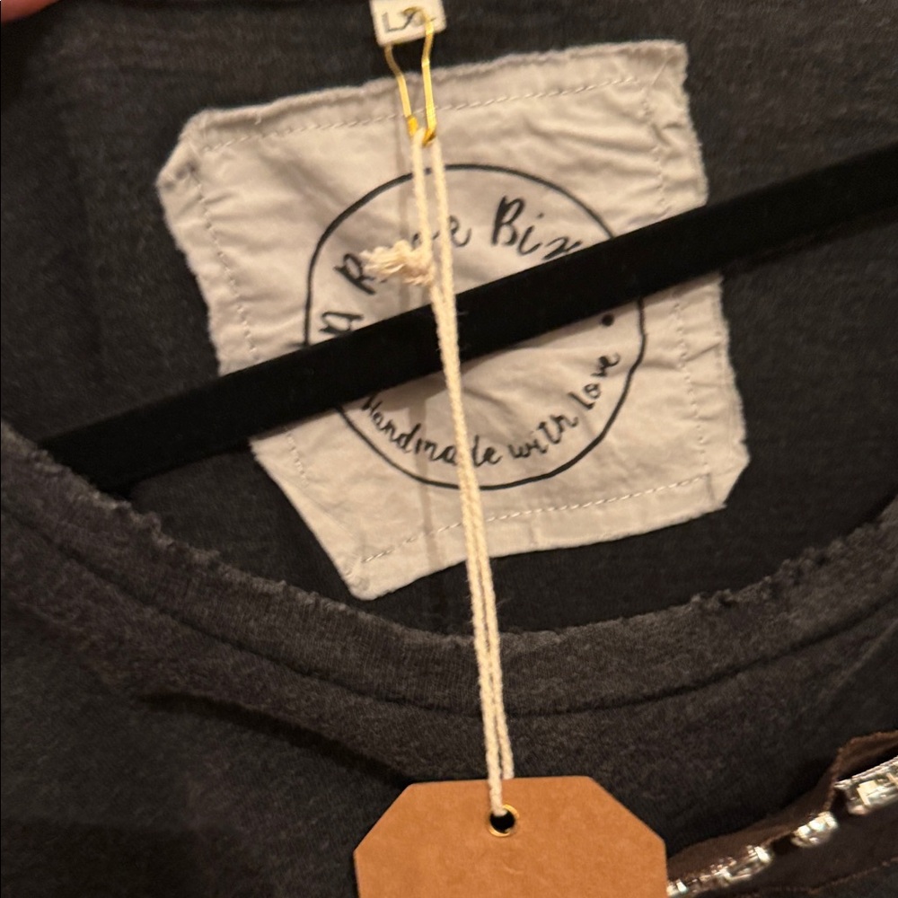 A Rare Bird Graphic Tee with purposeful distress and rhinestone details  - Black - Picture 2 of 14